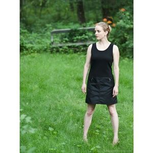 Vintage Anne Klein Y2K Black Wool Mini Dress